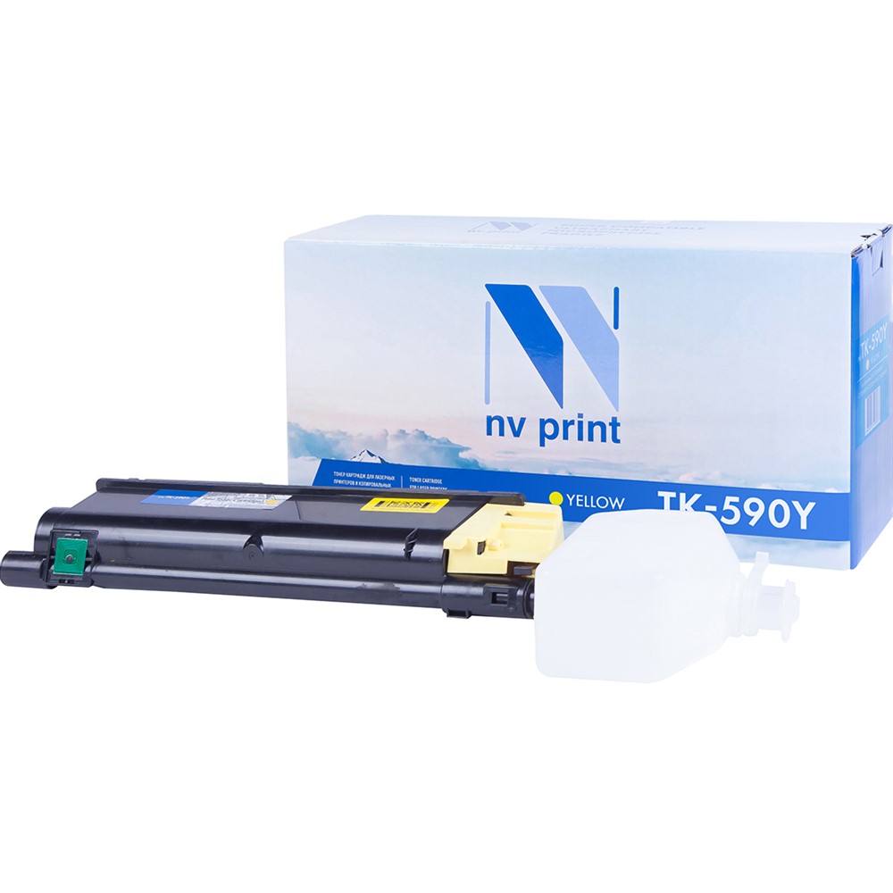 Картридж Совместимый NVP TK-590Y для Лазерных Принтеров Kyocera FS-C2026MFP (Желтый, 5000 стр.)
