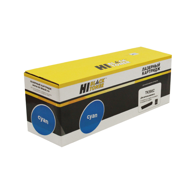Тонер-картридж Совместимый Hi-Black TK-590C для Лазерных Принтеров Kyocera FS-C5250DN/C2626MFP, Голубой, 5000 стр.
