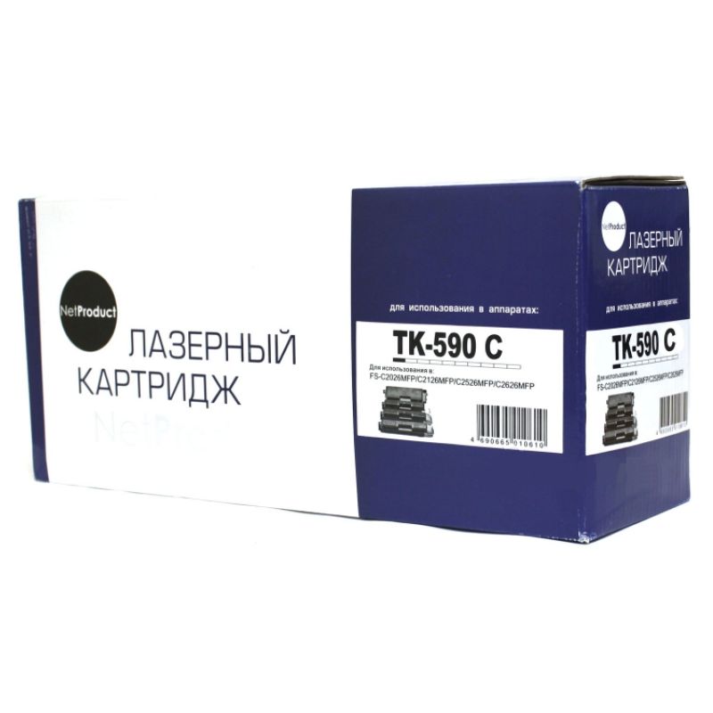 Тонер-картридж Совместимый NetProduct TK-590C для Лазерных Принтеров Kyocera-Mita FS C5250DN/ C2626MFP, C, 5K